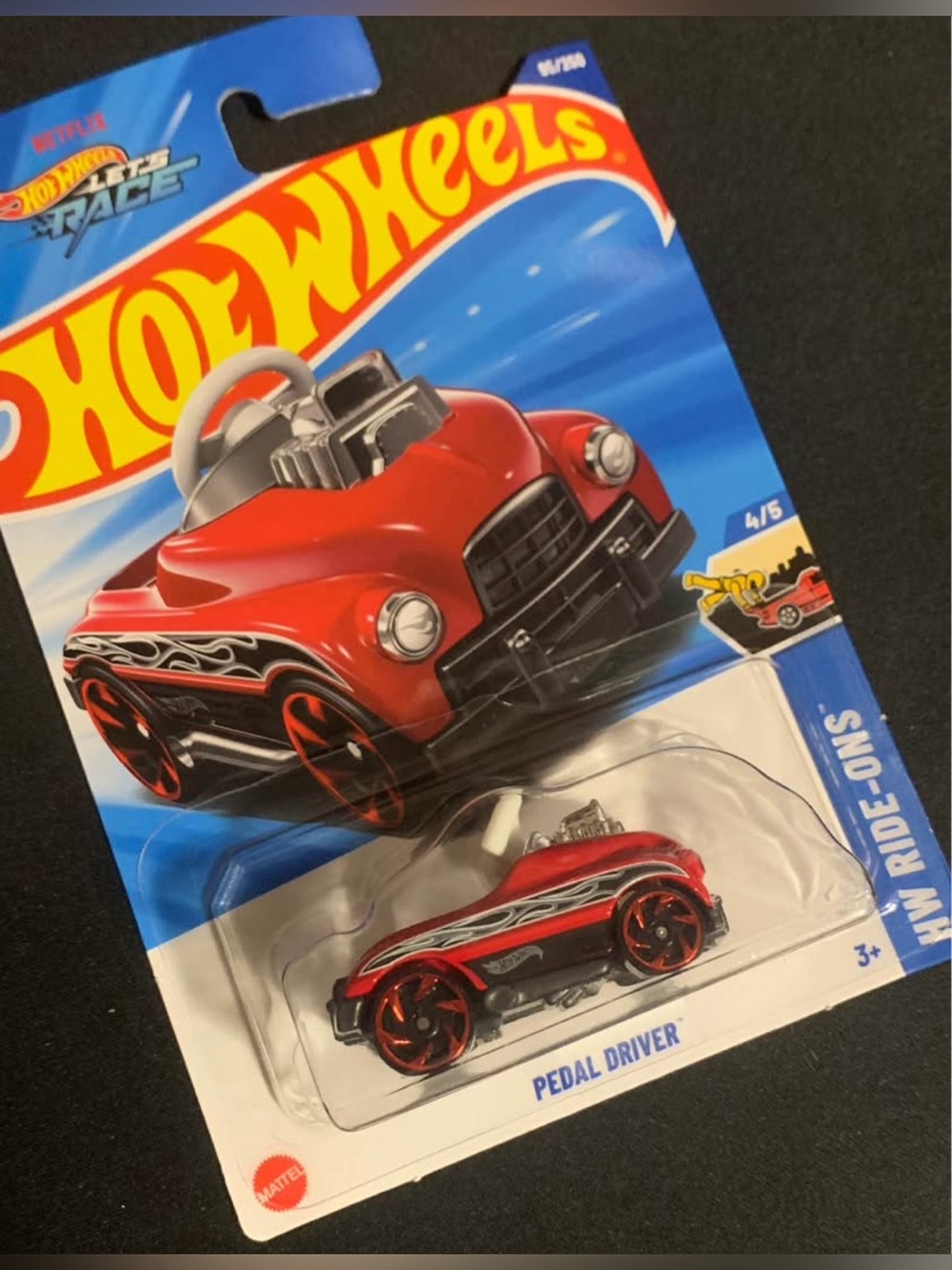 🆕 Treasure Hunt Hotwheels - Pedal Driver Red Die-Cast Toy Car